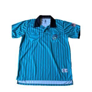 referee Soccer Stripes official short sleeve shirt XL fhsaa florida Costume!